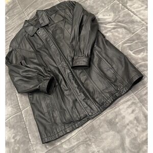 Colebrook Mens‎ Black Genuine Leather Winter Jacket Coat Size Large